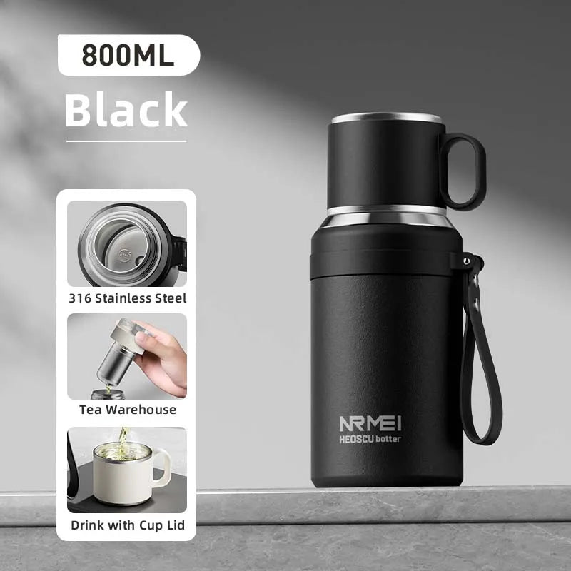 316L Stainless Steel Thermos Bottle – Magnetic Control Outdoor Flask, Insulated Travel Water Bottle