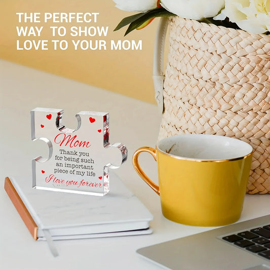 Birthday Gifts for Mom - Engraved Acrylic Block Puzzle Mom Present, Christmas Present, Commemorative Decorative Gif