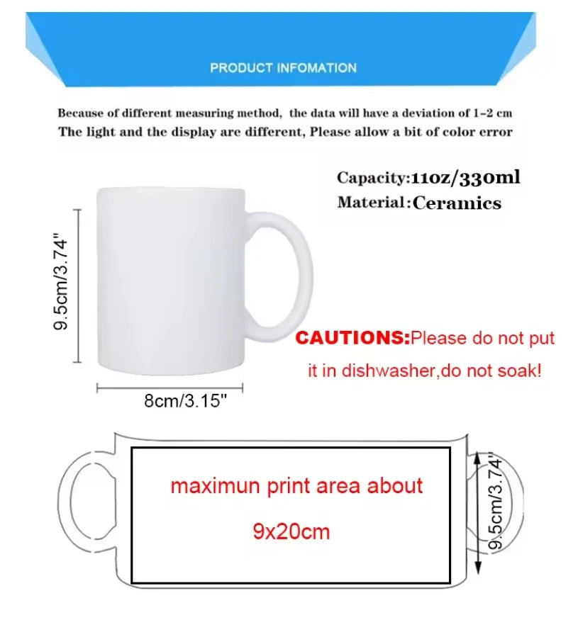 Custom Magic Color-Changing Ceramic Mug – Personalized Photo/Text Heat Reveal Cup | Gift for Dad, Family, Valentine’s Day