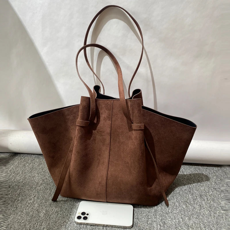 Faux Suede Tote Bags For Women Luxury Designer Handbags Purses 2025 New In Vintage Large Capacity Shoulder Custom Name Initials