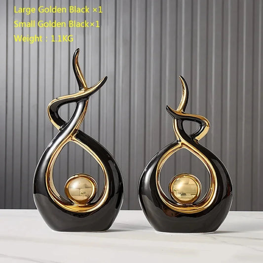 Nordic Home Decor Figurines for Interior Living Room Desk Ceramics Decoration Accessories