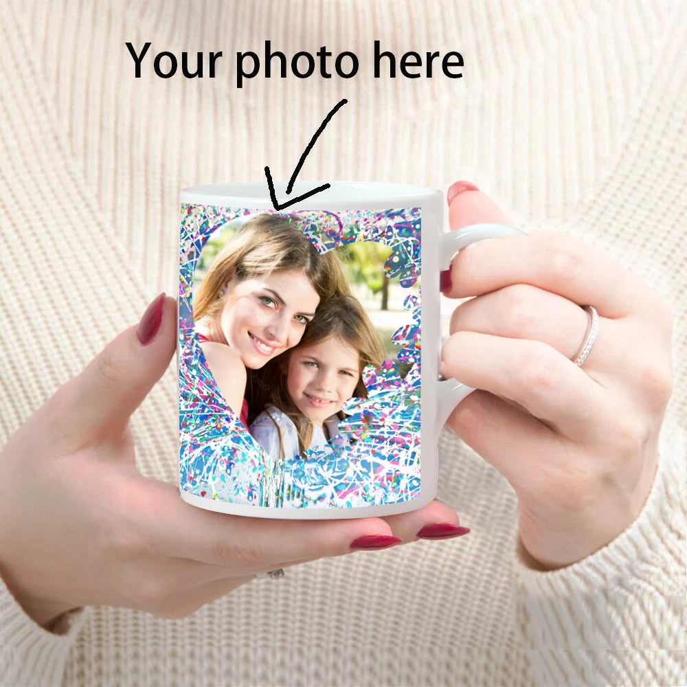 Personalized Photo Mug, Customize Family, Kids, Lovers, Logo, Text, Gift & Pets