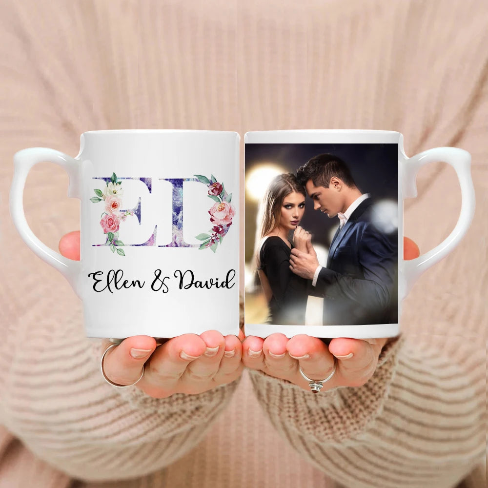 Personalized Photo & Name Mug – Custom Text White Ceramic Coffee Cup | Mother’s Day & Wedding Gift