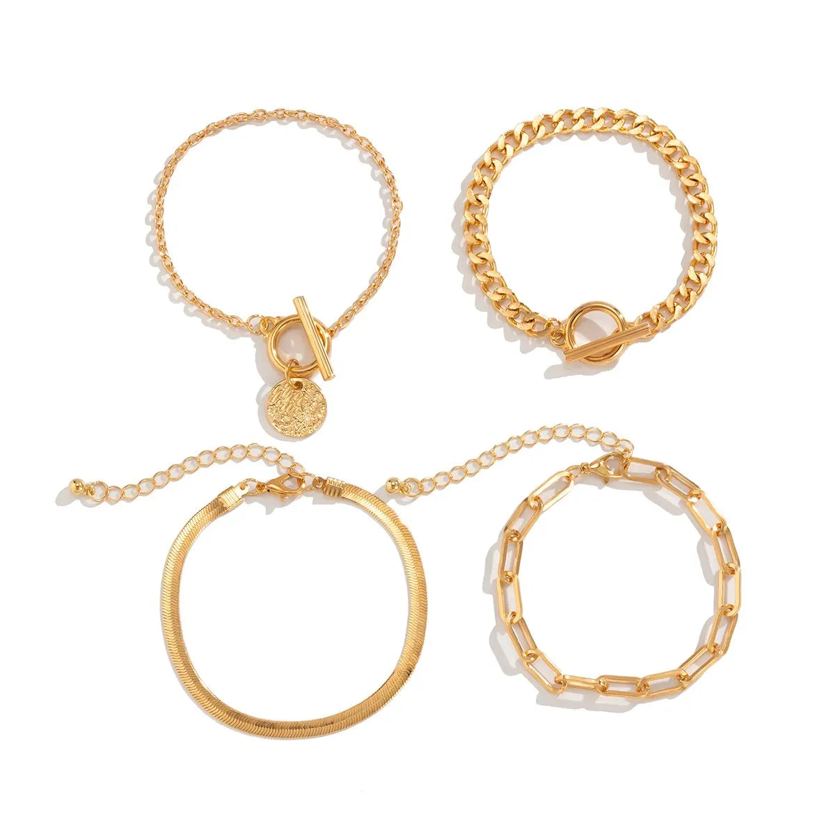 Pendant Chain Coin Bracelet for Women on Hand Vintage OT Buckle Snake Chain Charm Bangles Couple Jewelry Gift