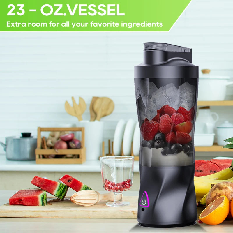 Electric Portable Juicer 700ML – USB Rechargeable Smoothie Blender for Fruits, Shakes & Outdoor Use