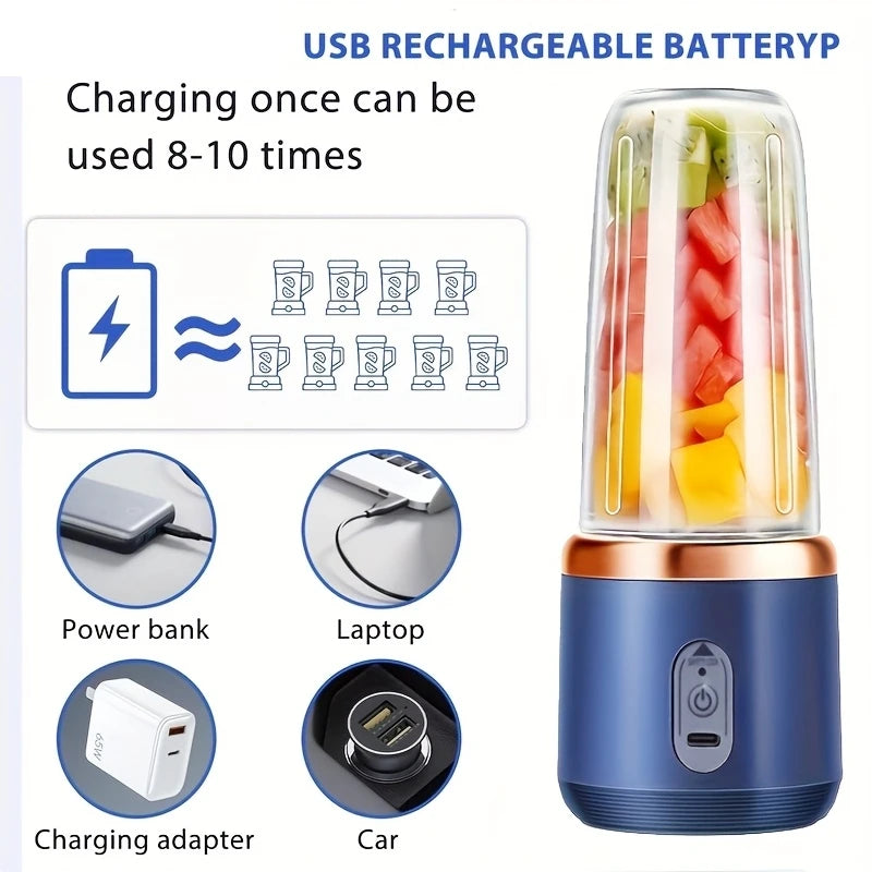 6 Blades Portable Fruit Juice Blender